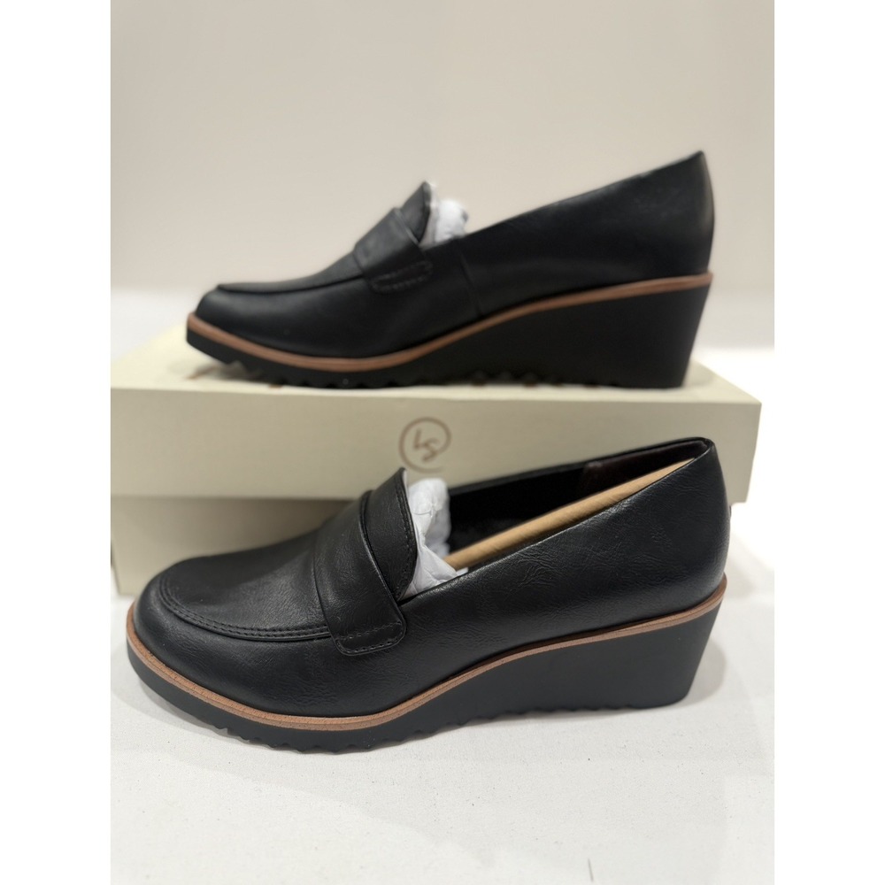 LifeStride Zed 2 Wedge Loafers size 6.5 women's, Black soft cushion shock absorb
